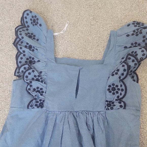H&M | Blue Kids Dress with Scalloped Trim - Picture 5 of 7